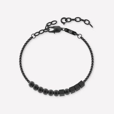 Hero Morse Code - Black - stainless steel brushed black bracelet - G-MOR02