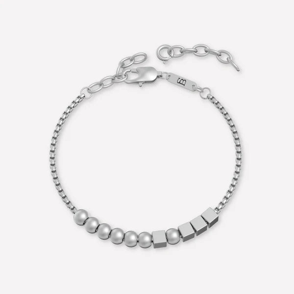 Hero Morse Code - Silver - stainless steel brushed silver bracelet - G-MOR01