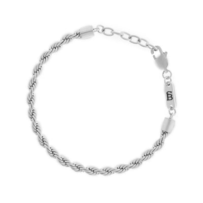 Silver - 4mm Helix Chain Bracelet - B-HEL01