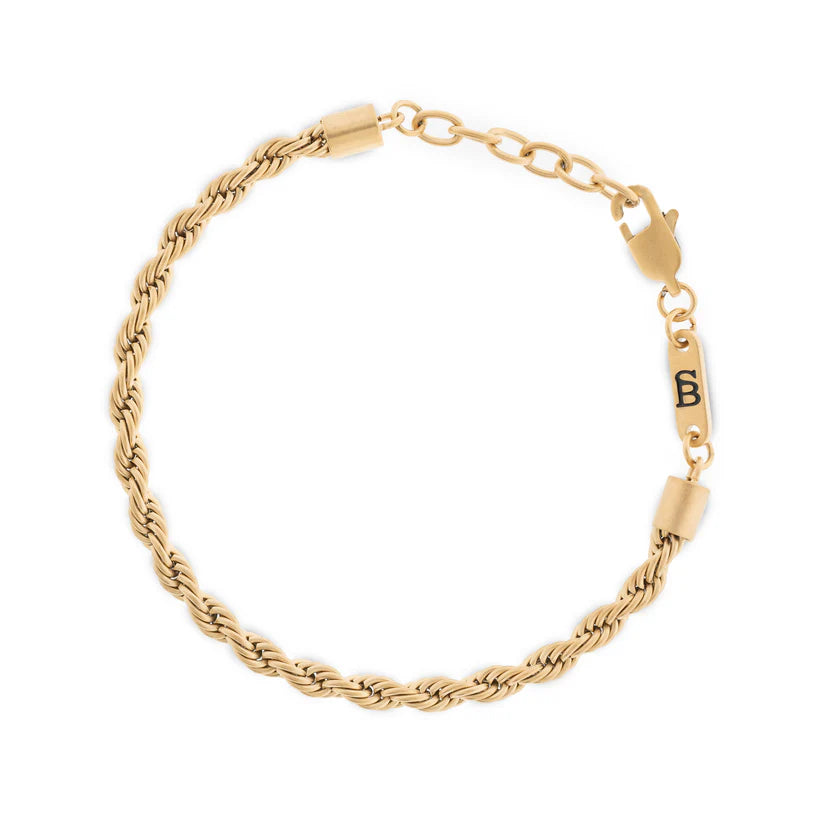 18K Gold (PVD) - 4mm Helix Chain Bracelet - B-HEL03