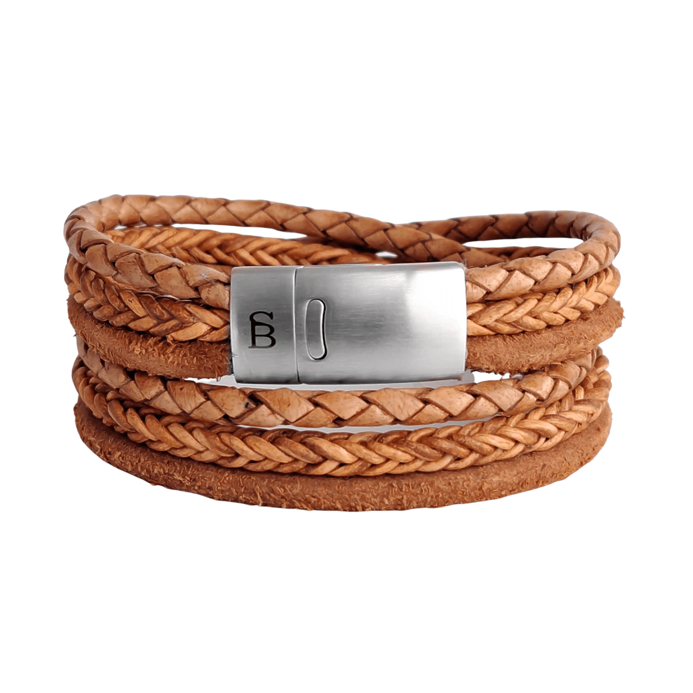 Bonacci - Camel -6 rope braided leather bracelet- LBB/004