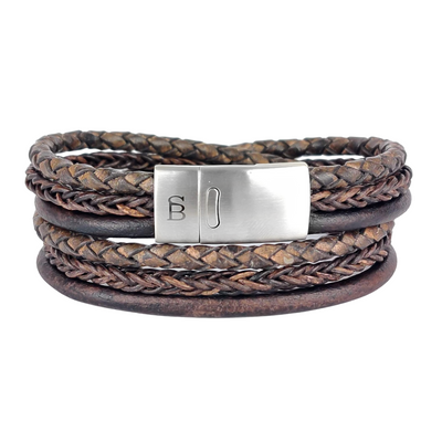 Bonacci - Dark Brown -6 rope braided leather bracelet- LBB/003