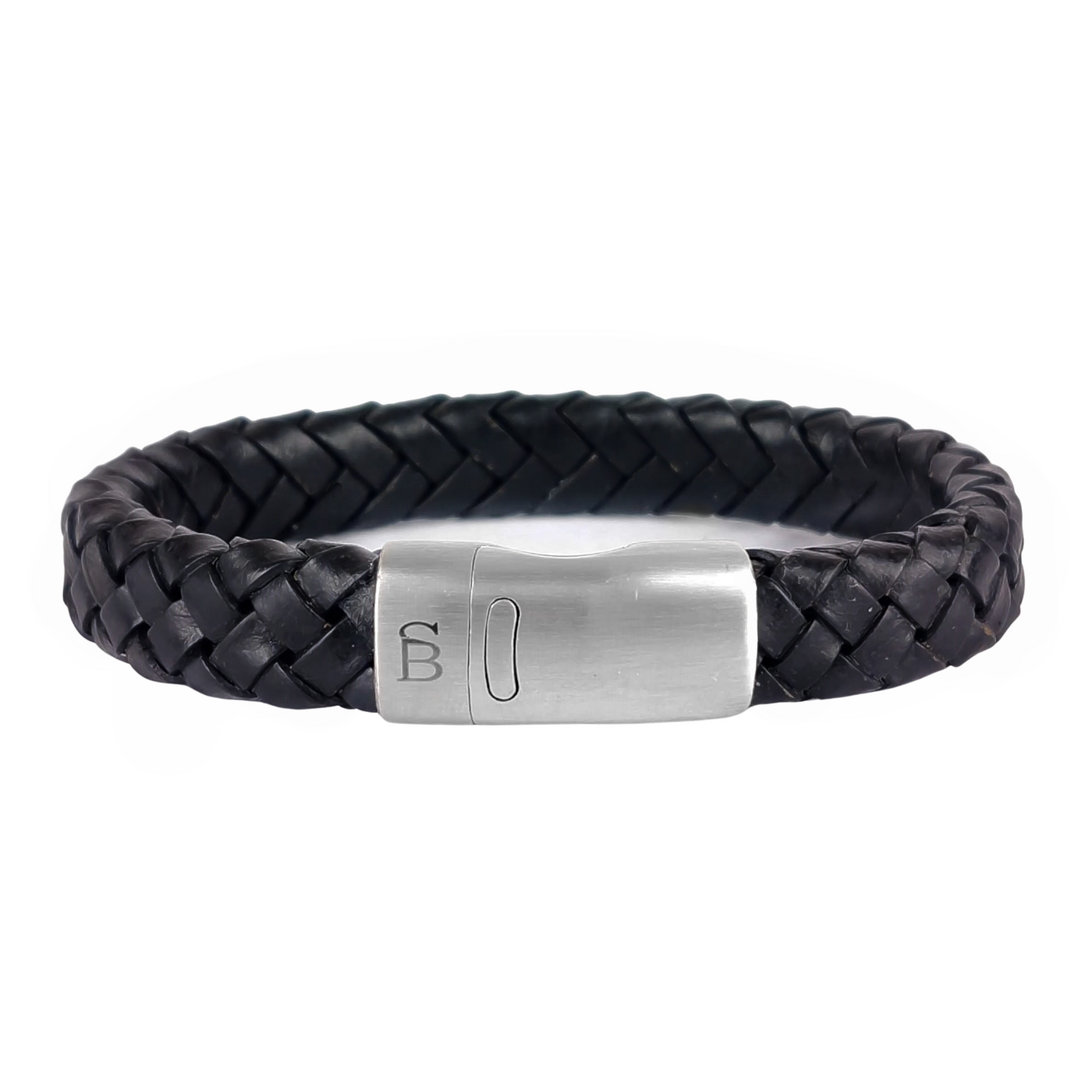 Cornall - Black -10mm sturdy braided leather bracelet- LBC/004