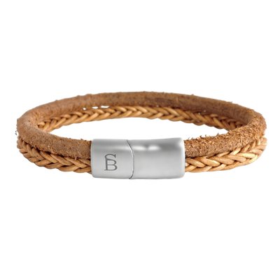 Denby - Camel -double stack braided leather bracelet- LBD/007