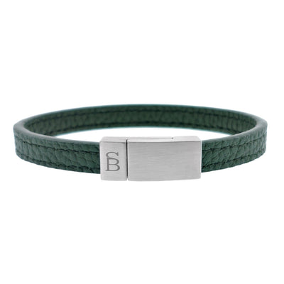 Grady - Military -Elegant pebble finish leather strap bracelet- LBG/005