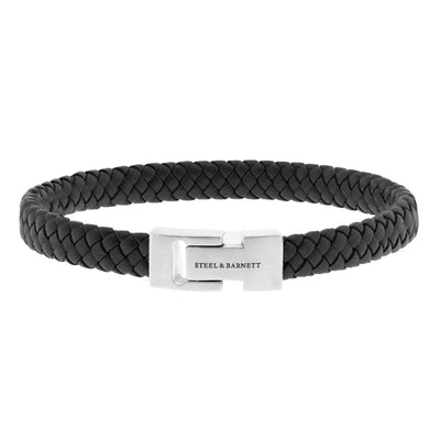 Archie - Black -8mm leather box braided bracelet- LBA/001