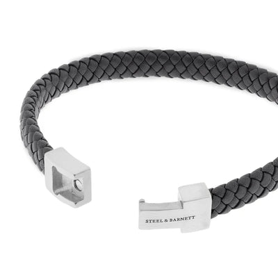 Archie - Black -8mm leather box braided bracelet- LBA/001