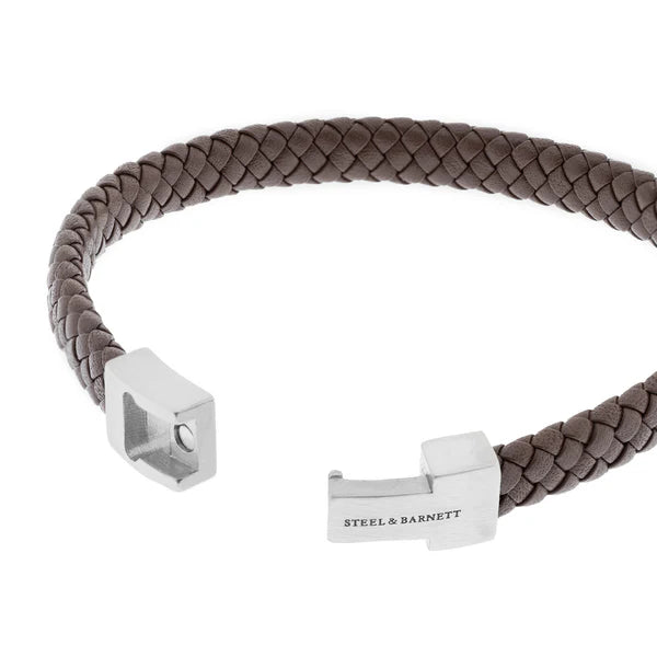 Archie - Brown -8mm leather box braided bracelet- LBA/002