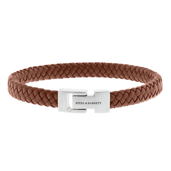 Archie - Peanut - 8mm leather box braided bracelet- LBA/003