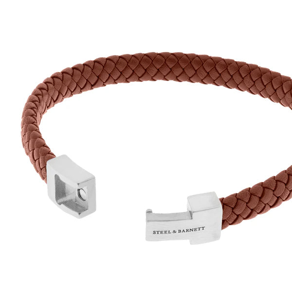 Archie - Peanut - 8mm leather box braided bracelet- LBA/003