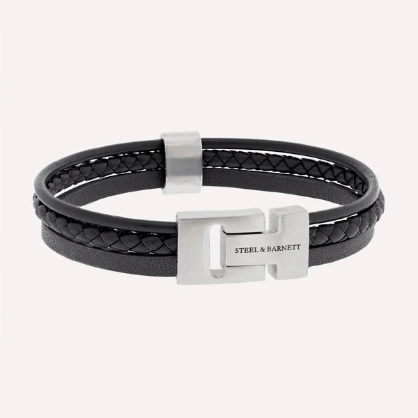 Casual Cole - Black - triple stack leather bracelet - LBCC/001