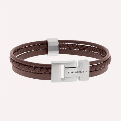 Casual Cole - Brown - triple stack leather bracelet - LBCC/003