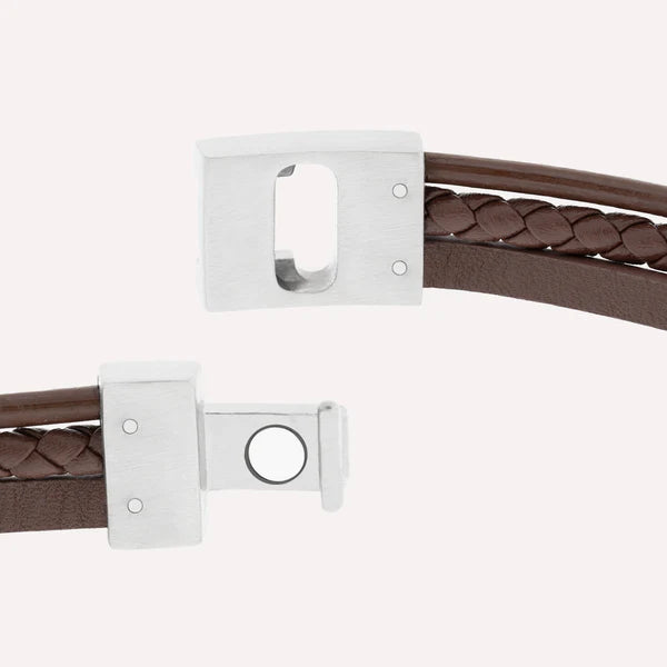 Casual Cole - Brown - triple stack leather bracelet - LBCC/003