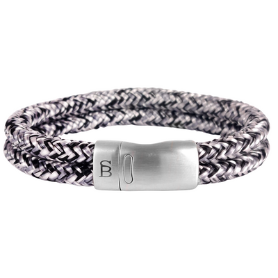 Lake – Black Denim – double braided cord ropes - 12mm sporty bracelet - RBL/002