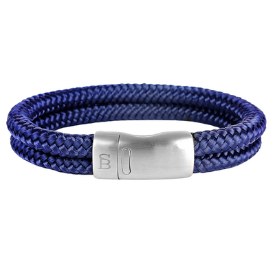 Lake – Navy– double braided cord ropes - 12mm sporty bracelet - RBL/005