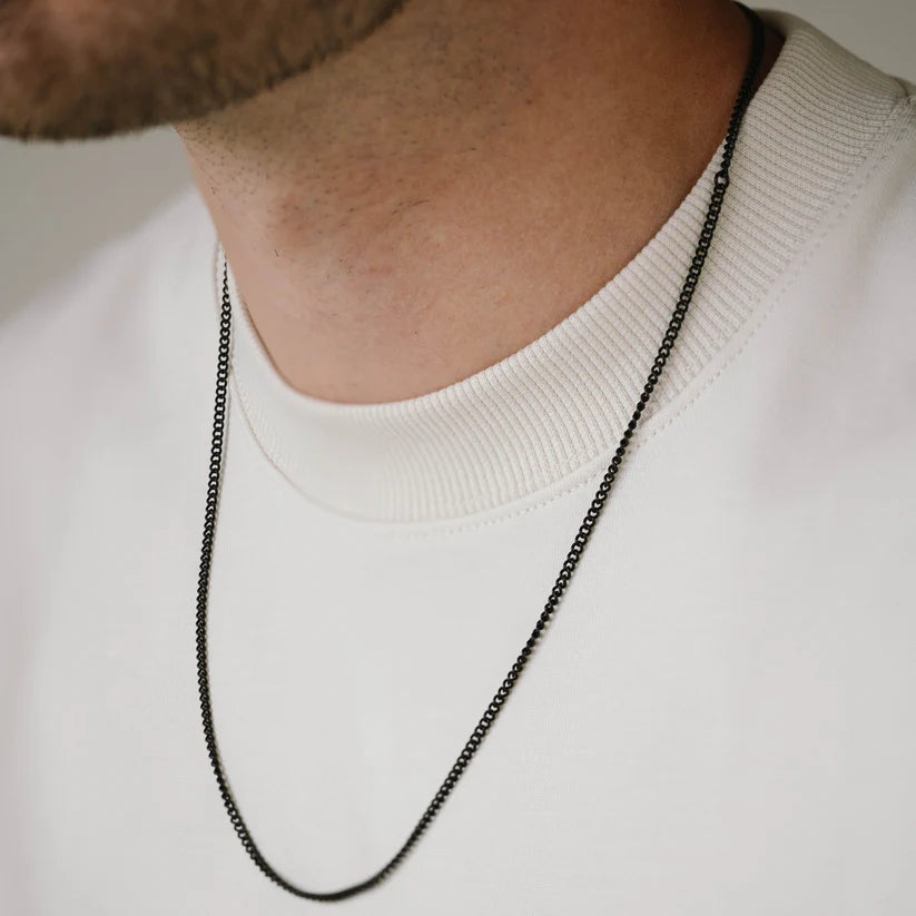 Minimal - Black - Adjustable Chain Necklace (50-60cm) - MIN02