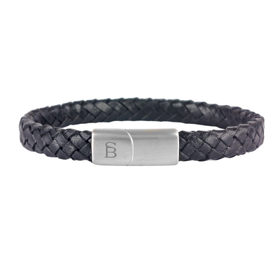 Riley - Black -8mm leather box braided bracelet- LBR/001