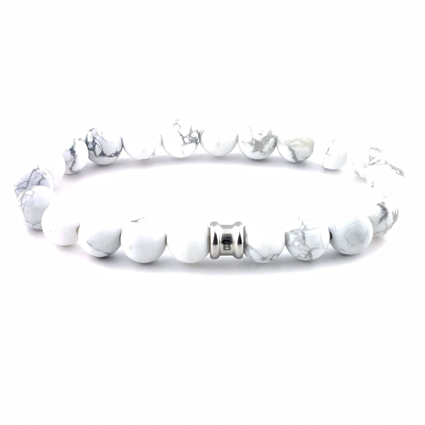 Stones Basic - Bianco -8mm grounding smooth stone bracelet- SBB/022