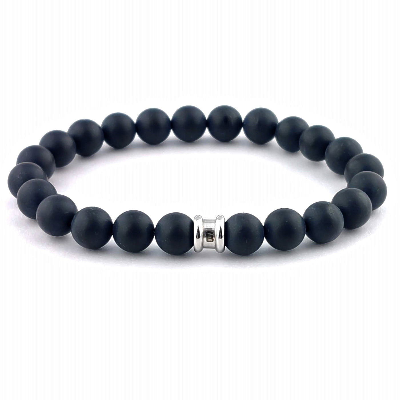 Stones Basic - Black -8mm grounding matte stone bracelet- SBB/023