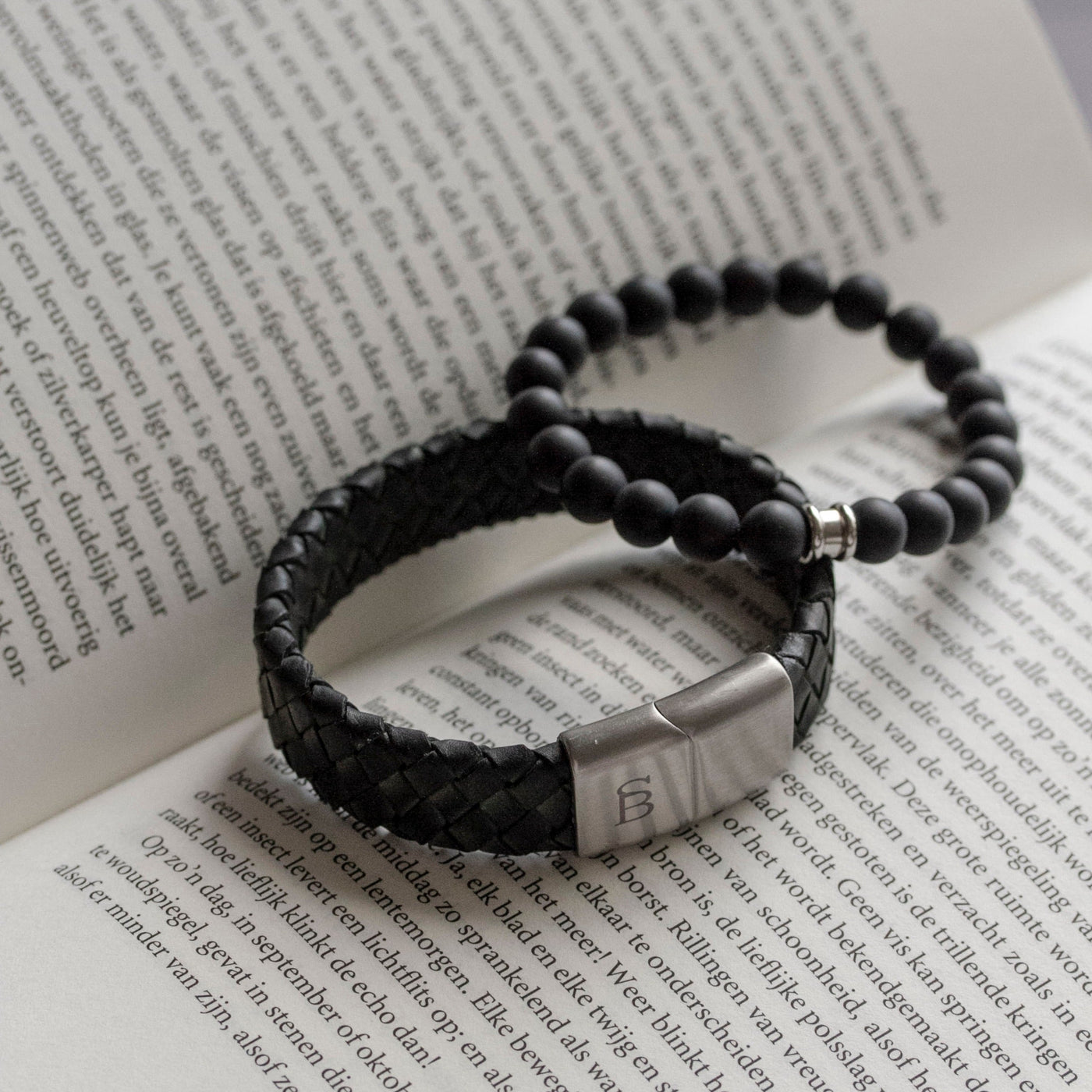 Stones Basic - Black -8mm grounding matte stone bracelet- SBB/023